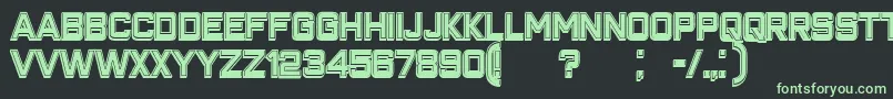フォントClosenessOutlineFilled – 黒い背景に緑の文字