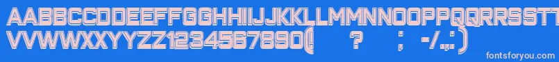 ClosenessOutlineFilled-fontti – vaaleanpunaiset fontit sinisellä taustalla