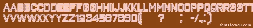 フォントClosenessOutlineFilled – 茶色の背景にピンクのフォント