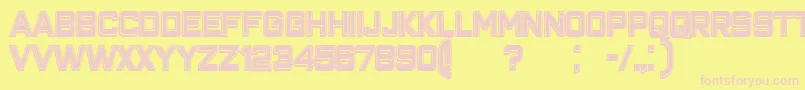 フォントClosenessOutlineFilled – ピンクのフォント、黄色の背景