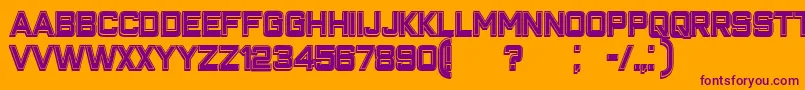 Шрифт ClosenessOutlineFilled – фиолетовые шрифты на оранжевом фоне