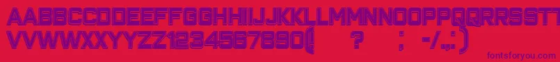 フォントClosenessOutlineFilled – 赤い背景に紫のフォント