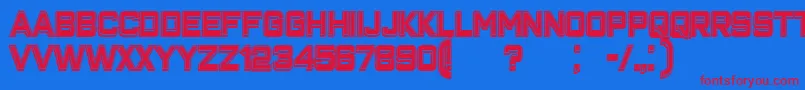 フォントClosenessOutlineFilled – 赤い文字の青い背景