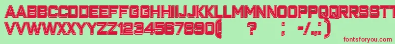 ClosenessOutlineFilled Font – Red Fonts on Green Background