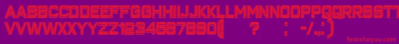 フォントClosenessOutlineFilled – 紫の背景に赤い文字