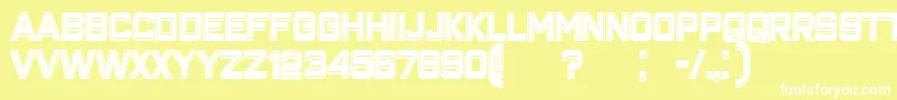 Шрифт ClosenessOutlineFilled – белые шрифты на жёлтом фоне