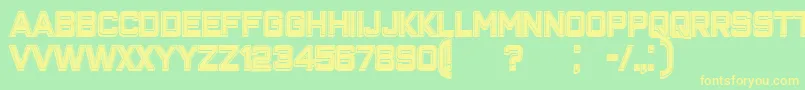 ClosenessOutlineFilled-fontti – keltaiset fontit vihreällä taustalla