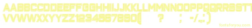 フォントClosenessOutlineFilled – 白い背景に黄色の文字
