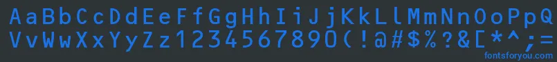 Шрифт OcrbLtAlternate – синие шрифты на чёрном фоне