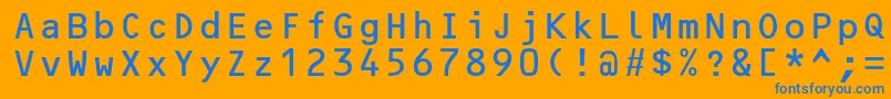 OcrbLtAlternate Font – Blue Fonts on Orange Background