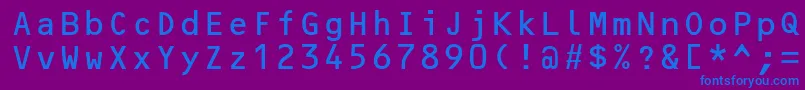 OcrbLtAlternate Font – Blue Fonts on Purple Background