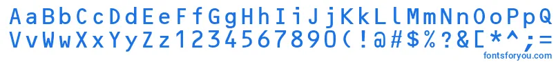 フォントOcrbLtAlternate – 白い背景に青い文字