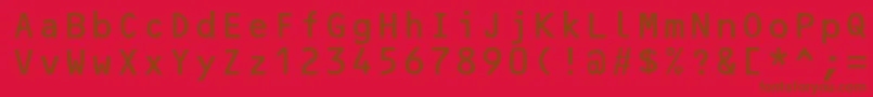 OcrbLtAlternate Font – Brown Fonts on Red Background