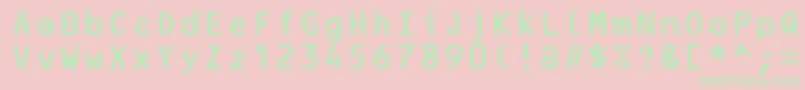 OcrbLtAlternate Font – Green Fonts on Pink Background