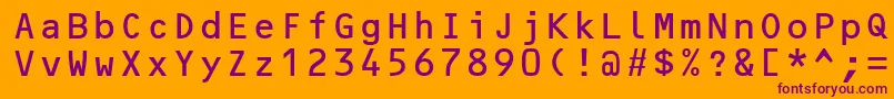 OcrbLtAlternate Font – Purple Fonts on Orange Background