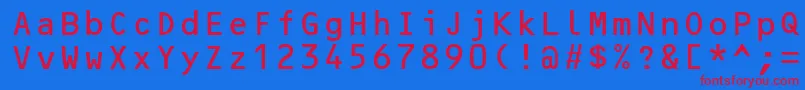 OcrbLtAlternate Font – Red Fonts on Blue Background