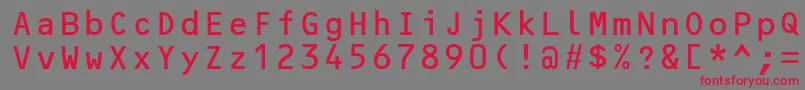 OcrbLtAlternate Font – Red Fonts on Gray Background