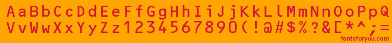 フォントOcrbLtAlternate – オレンジの背景に赤い文字