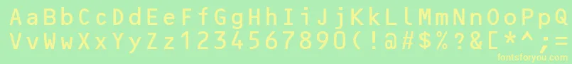 Fonte OcrbLtAlternate – fontes amarelas em um fundo verde