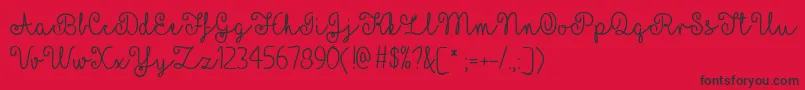 MfYellowButterflies Font – Black Fonts on Red Background