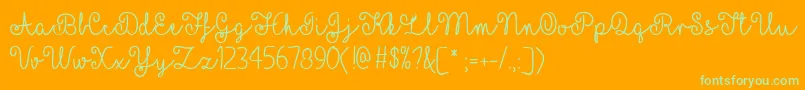 MfYellowButterflies Font – Green Fonts on Orange Background