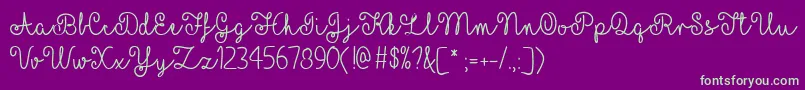 MfYellowButterflies Font – Green Fonts on Purple Background