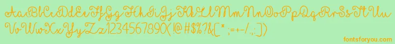 MfYellowButterflies Font – Orange Fonts on Green Background