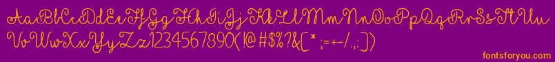 MfYellowButterflies Font – Orange Fonts on Purple Background