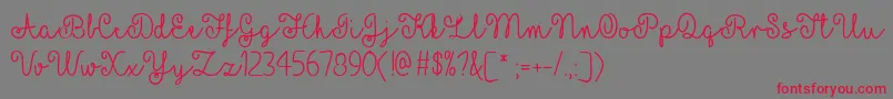 MfYellowButterflies Font – Red Fonts on Gray Background