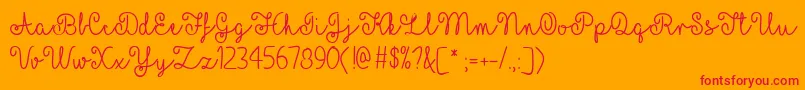 MfYellowButterflies Font – Red Fonts on Orange Background