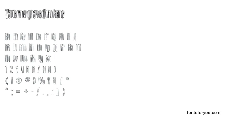 Шрифт Tauernengravedbrokenc – алфавит, цифры, специальные символы