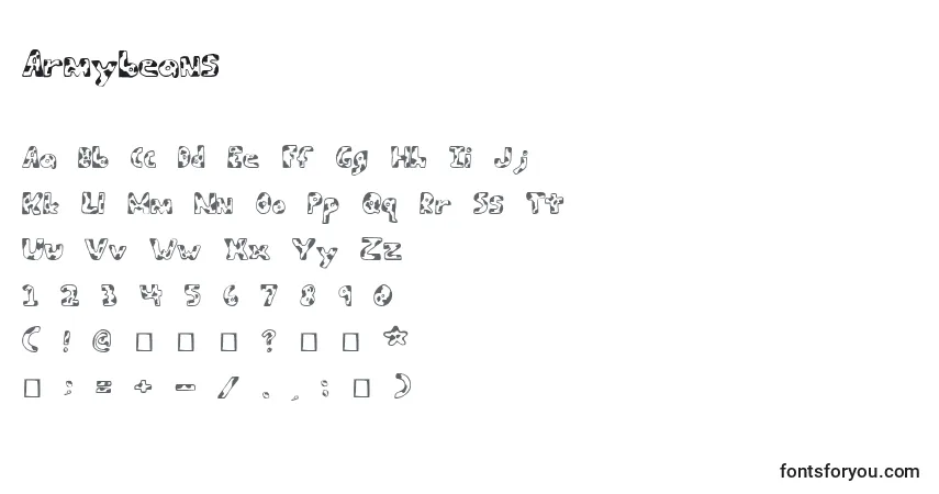 Шрифт Armybeans – алфавит, цифры, специальные символы