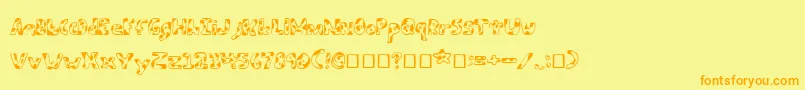 Armybeans Font – Orange Fonts on Yellow Background