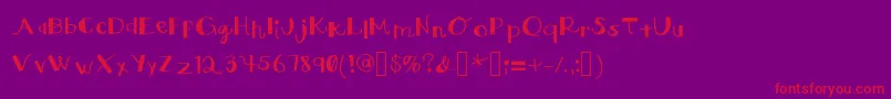 SquareCurves Font – Red Fonts on Purple Background