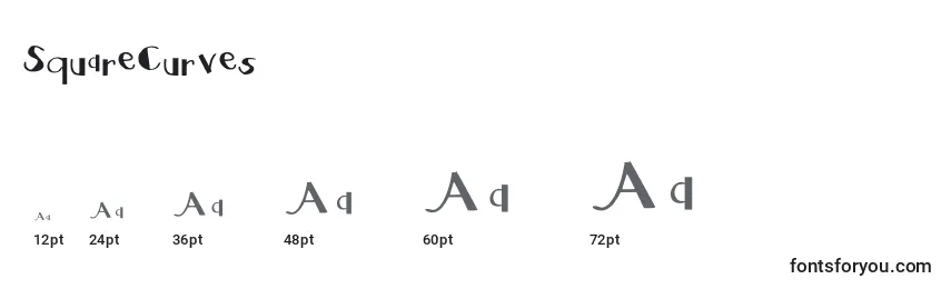 Размеры шрифта SquareCurves