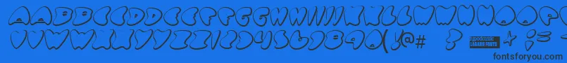 Gotnohea-fontti – mustat fontit sinisellä taustalla