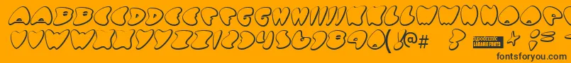 Gotnohea-Schriftart – Schwarze Schriften auf orangefarbenem Hintergrund