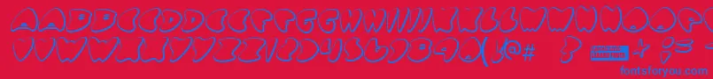 Gotnohea-fontti – siniset fontit punaisella taustalla
