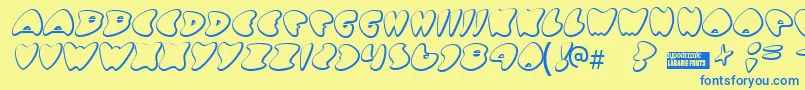 Gotnohea Font – Blue Fonts on Yellow Background