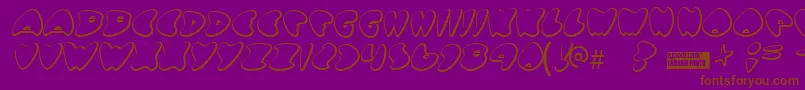 Gotnohea-Schriftart – Braune Schriften auf violettem Hintergrund