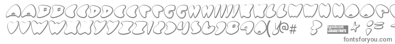 フォントGotnohea – 白い背景に灰色の文字