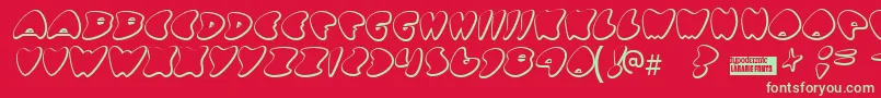 More about Gotnohea Font Gotnohea Font – Green Fonts on Red Background