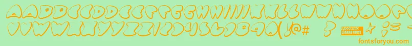 Gotnohea Font – Orange Fonts on Green Background