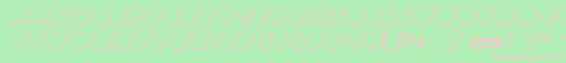 Gotnohea-Schriftart – Rosa Schriften auf grünem Hintergrund