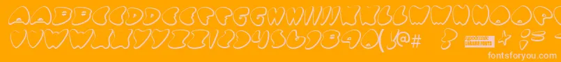 Gotnohea-fontti – vaaleanpunaiset fontit oranssilla taustalla