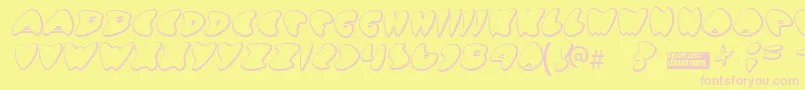 Gotnohea-Schriftart – Rosa Schriften auf gelbem Hintergrund