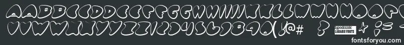 Gotnohea-fontti – valkoiset fontit mustalla taustalla
