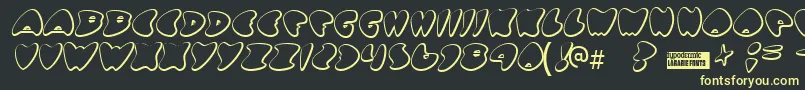 Gotnohea-Schriftart – Gelbe Schriften auf schwarzem Hintergrund