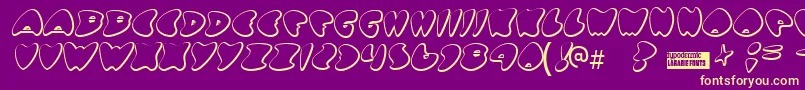 Gotnohea Font – Yellow Fonts on Purple Background