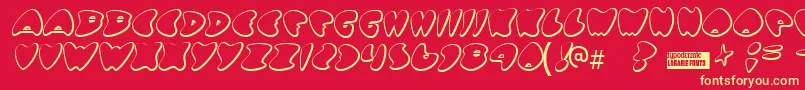 Gotnohea Font – Yellow Fonts on Red Background